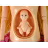 LEAN TOYS Bábika tehotná ružové šaty kvety