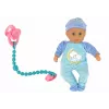 LEAN TOYS bábika so zvukom cumlík podbradník modrá mačka pyžamo