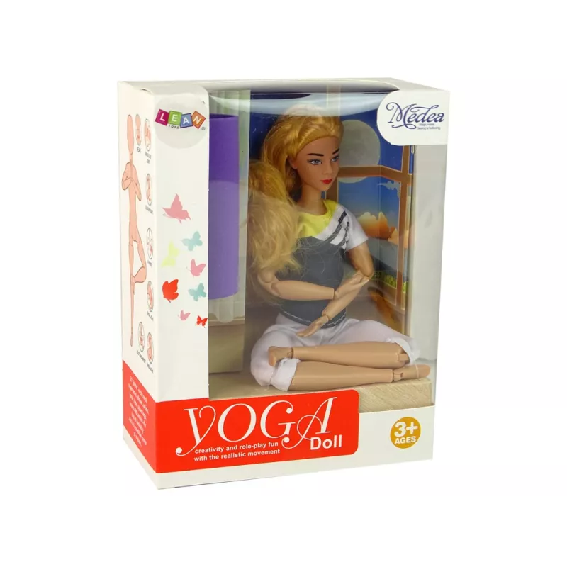 LEAN TOYS Bábika jogová podložka dlhé blond vlasy
