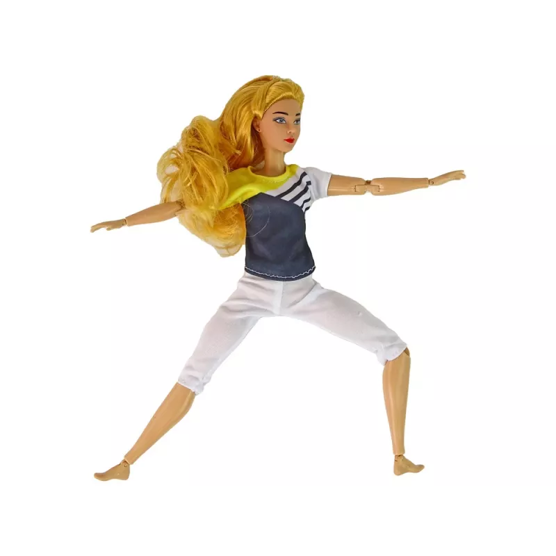 LEAN TOYS Bábika jogová podložka dlhé blond vlasy