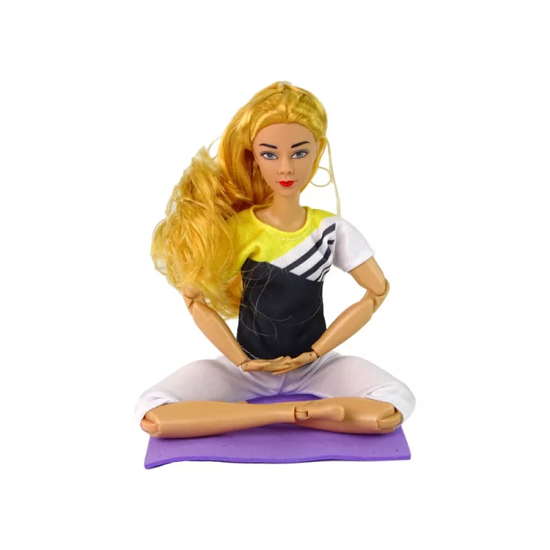 LEAN TOYS Bábika jogová podložka dlhé blond vlasy