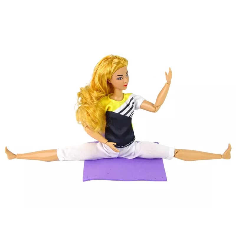 LEAN TOYS Bábika jogová podložka dlhé blond vlasy