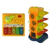 LEAN TOYS guľôčková šmykľavka vzdelávací triedič blokov s klavírom