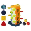 LEAN TOYS guľôčková šmykľavka vzdelávací triedič blokov s klavírom