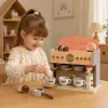 LEAN TOYS baristická sada kávovar drevené doplnky ružová
