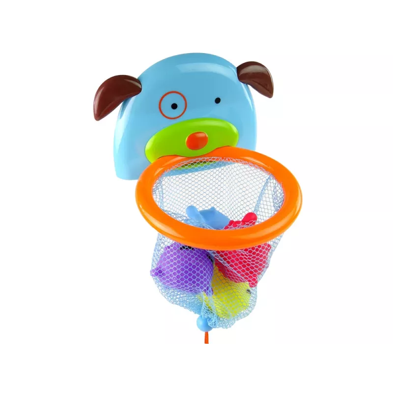 LEAN TOYS Kúpacia hračka mini basketbal pes gumená ryba