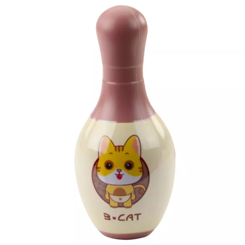 LEAN TOYS bowlingová sada s mačkami pre deti, 10 bowlingových kolkov, 2 farebné gule