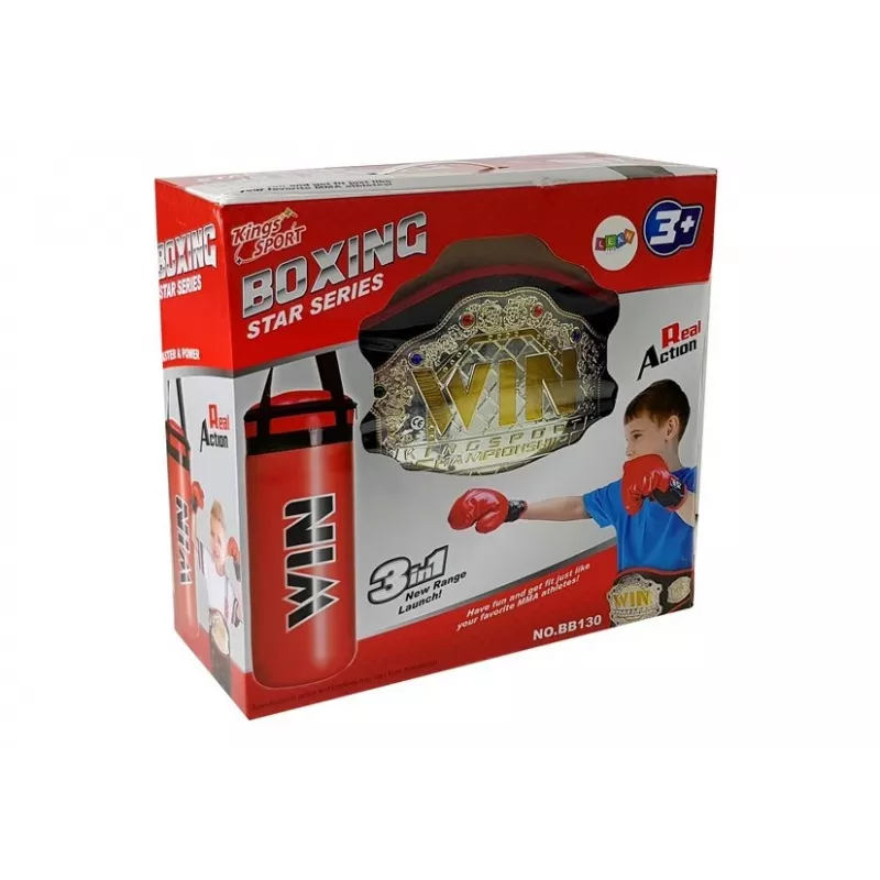 LEAN TOYS Boxerská sada, boxovací vak, rukavice, opasok