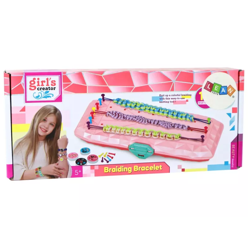 LEAN TOYS Sada na výrobu náramkov ružová krabička