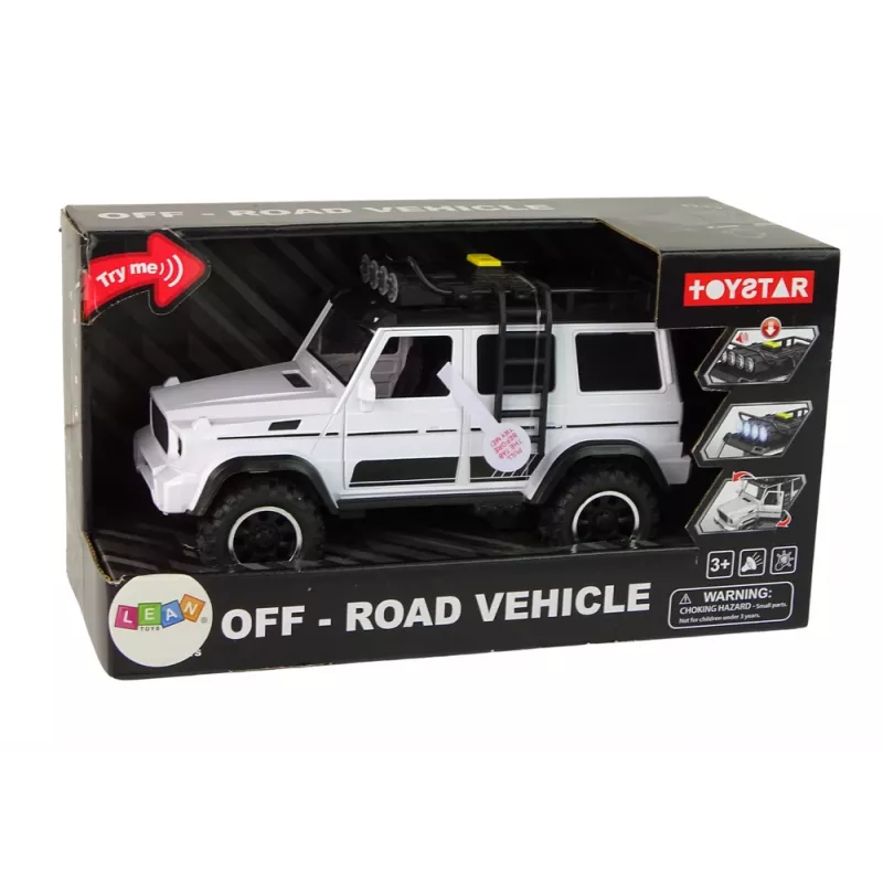 LEAN TOYS Auto off-road biele so zvukom a svetlami 1:14