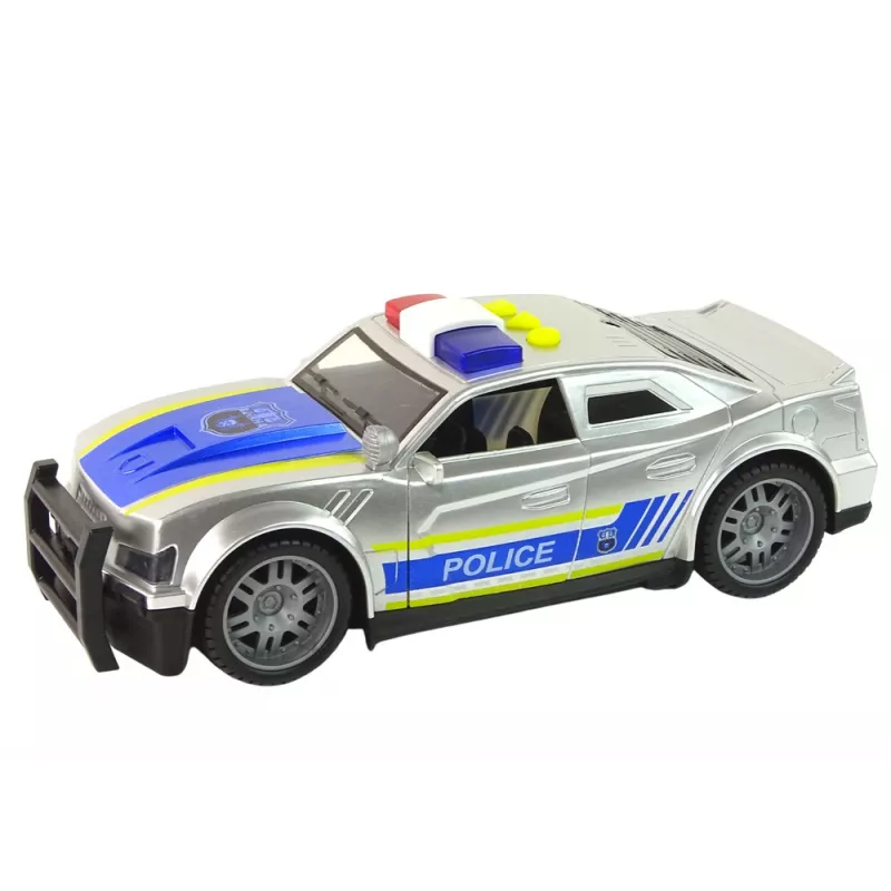 LEAN TOYS Auto policajné 1:14 so svetlami a zvukmi strieborné