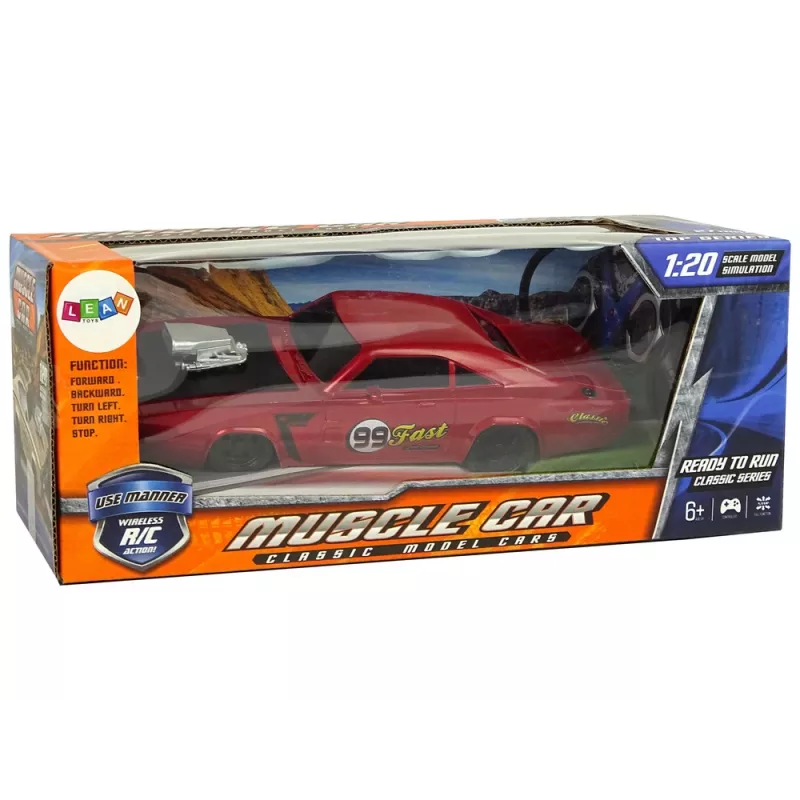 LEAN TOYS Autíčko na diaľkové ovládanie športové Sticker 1:20 červené pilot