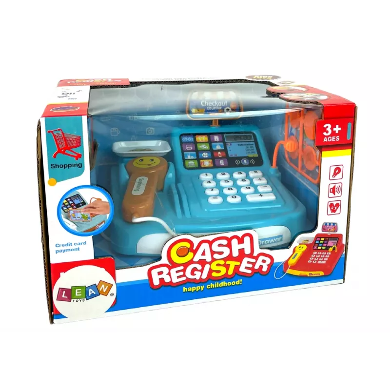 LEAN TOYS Pokladnica s váhou na balíčky sušienok, batériou a skenerom