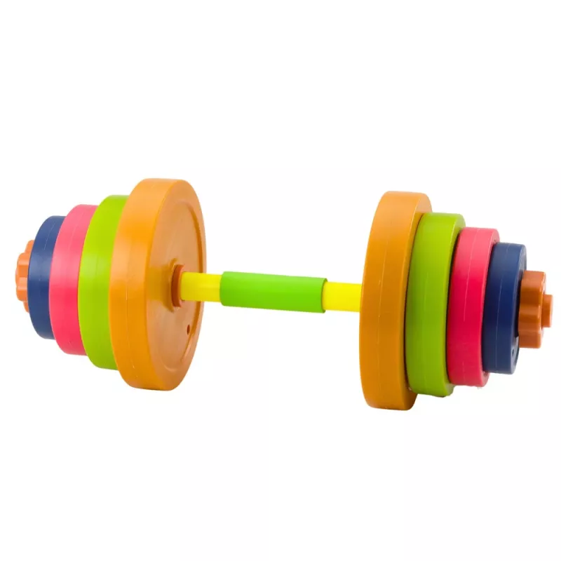 LEAN TOYS detská činka, protišmyková pena, 8 kotúčov, plast, farebná