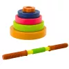 LEAN TOYS detská činka, protišmyková pena, 8 kotúčov, plast, farebná