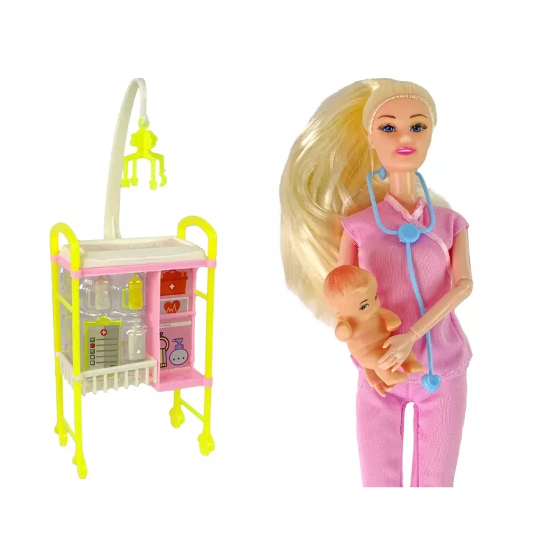 LEAN TOYS Detský bábikársky doktor dlhé vlasy príslušenstvo