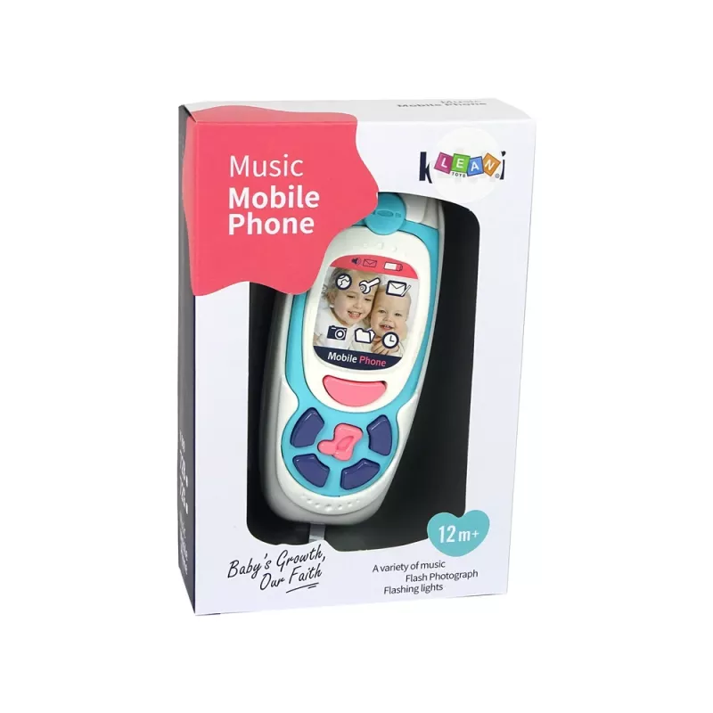 LEAN TOYS Detský vzdelávací telefón melódia modrý