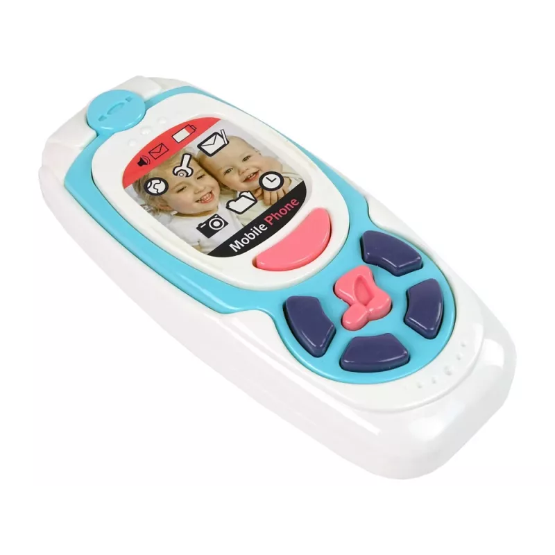 LEAN TOYS Detský vzdelávací telefón melódia modrý