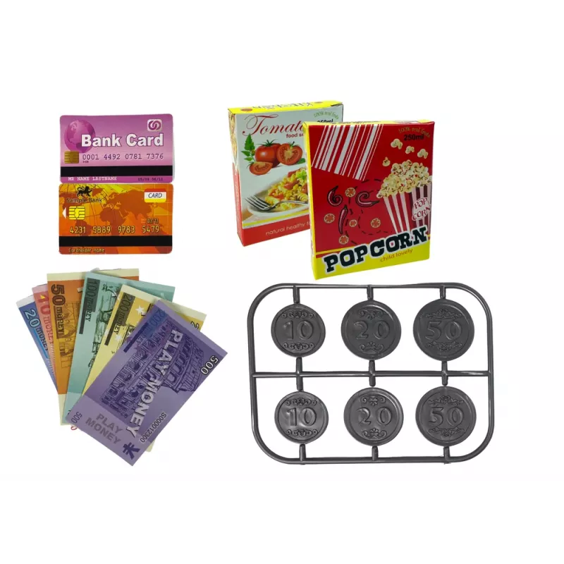 LEAN TOYS Detská pokladnička s kalkulačkou a košíkom na zeleninu