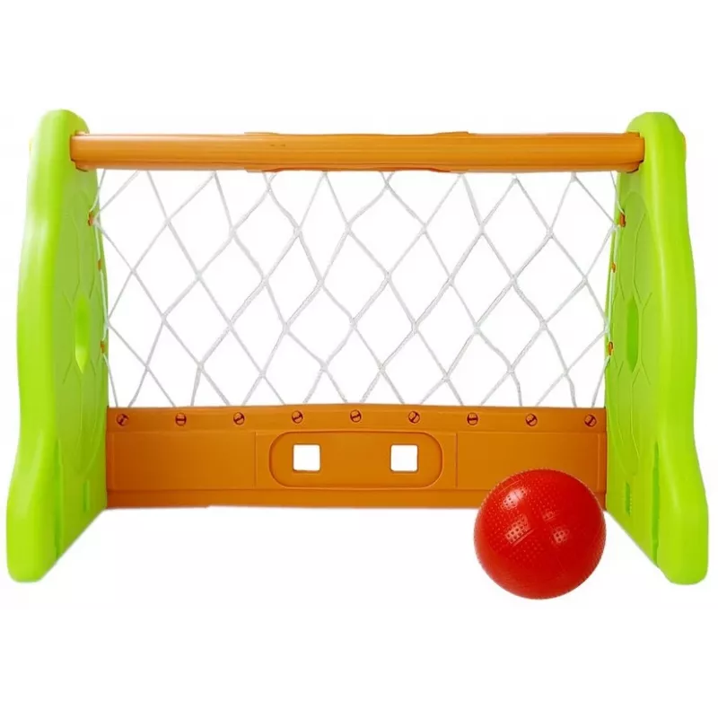 LEAN TOYS Detská futbalová bránka zelená a oranžová