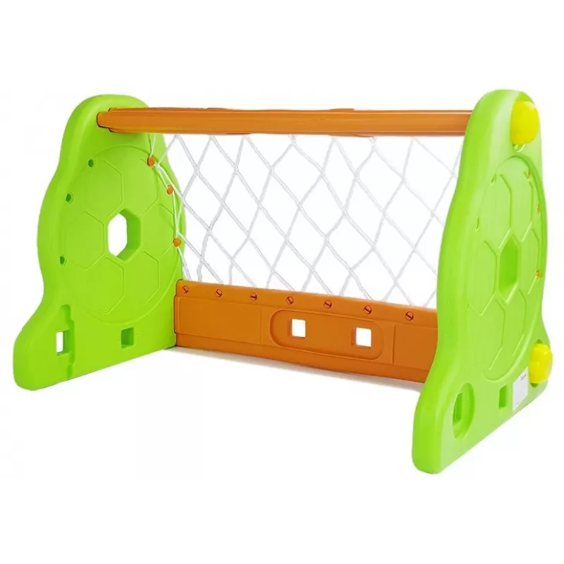 LEAN TOYS Detská futbalová bránka zelená a oranžová