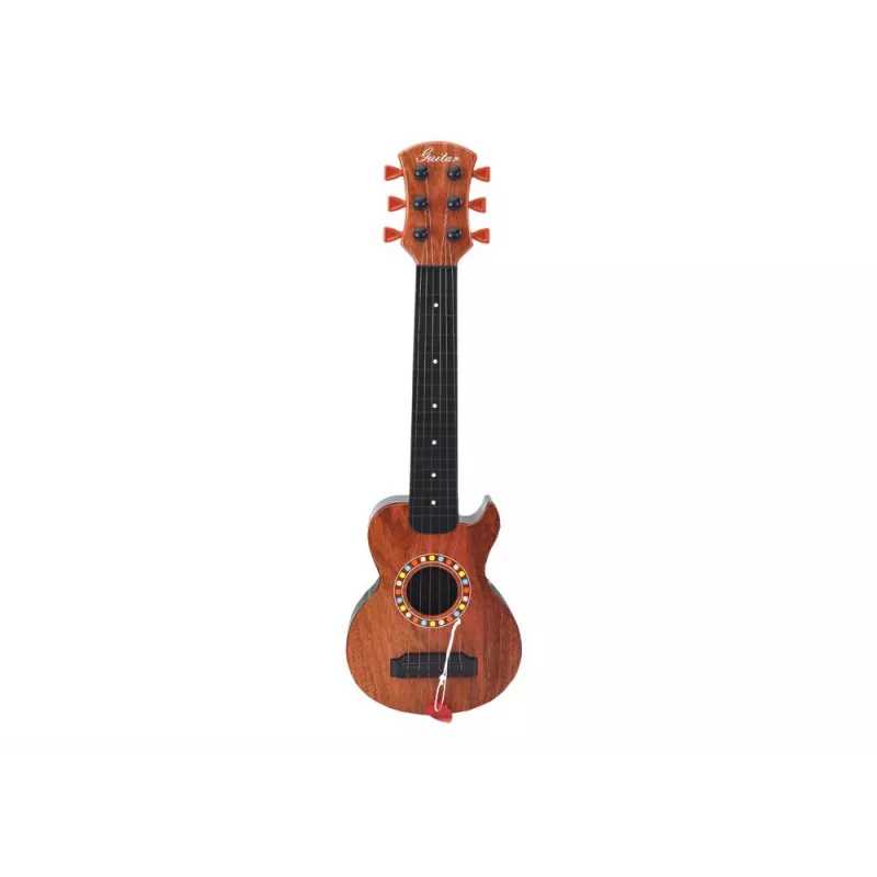 LEAN TOYS detská gitara s hnedým dreveným finišom a trsátkom, 6 nylonových strún, akustická, od 3 rokov