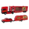 LEAN TOYS Cirkusové zvieratá sada vozidiel zvieratá z cirkusu kamión + auto s prívesom