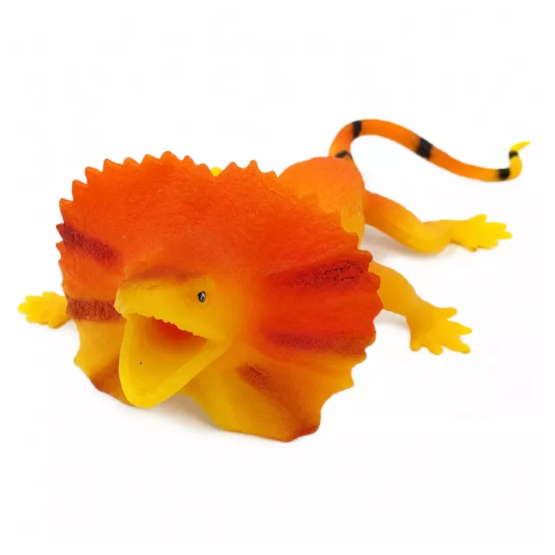 LEAN TOYS jašterica obojková gumená figúrka naťahovacia realistická 19cm