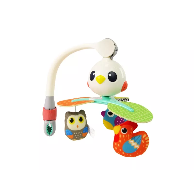 LEAN TOYS Farebné vtáčiky, melodický kolotoč na detskú postieľku a kočík