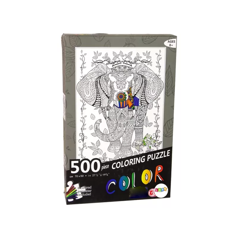 LEAN TOYS Puzzle farby 500 slon