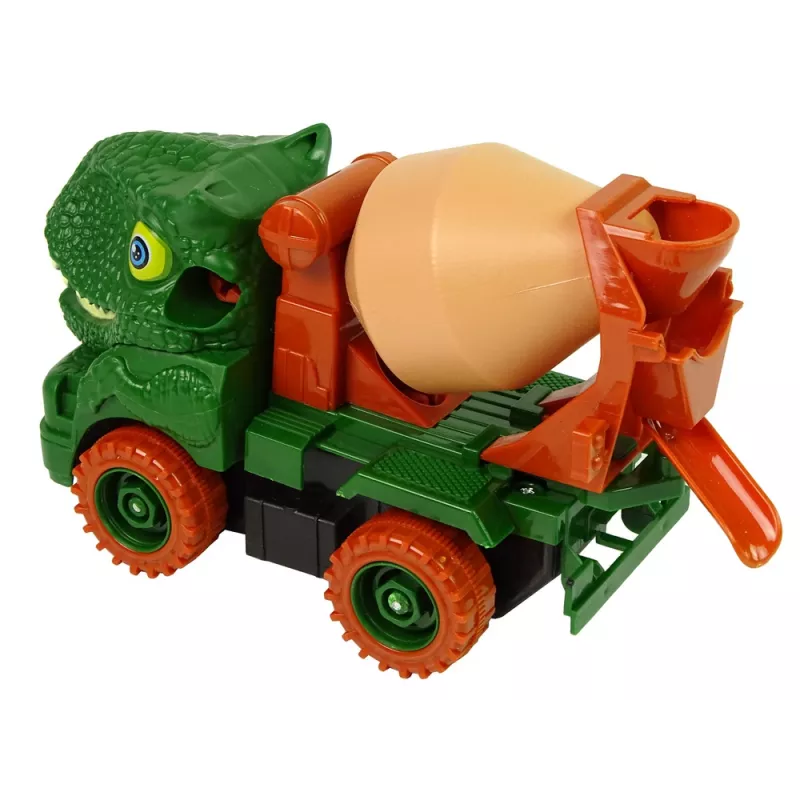 LEAN TOYS Miešačka na betón dinosaurus Unwrecker zelené príslušenstvo