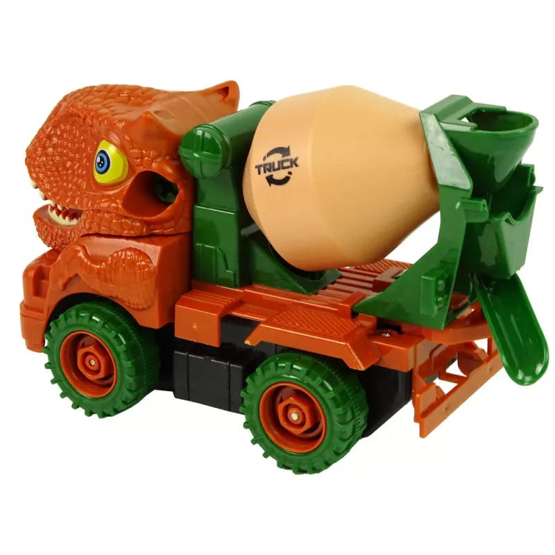 LEAN TOYS Miešačka na betón dinosaurus Unwrecker oranžové príslušenstvo