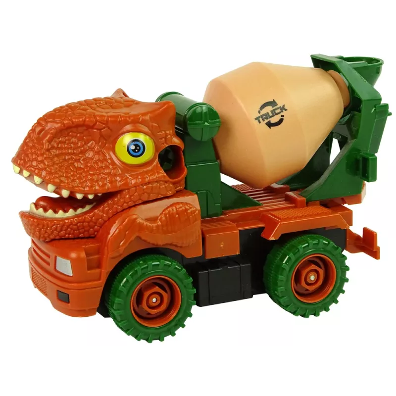 LEAN TOYS Miešačka na betón dinosaurus Unwrecker oranžové príslušenstvo