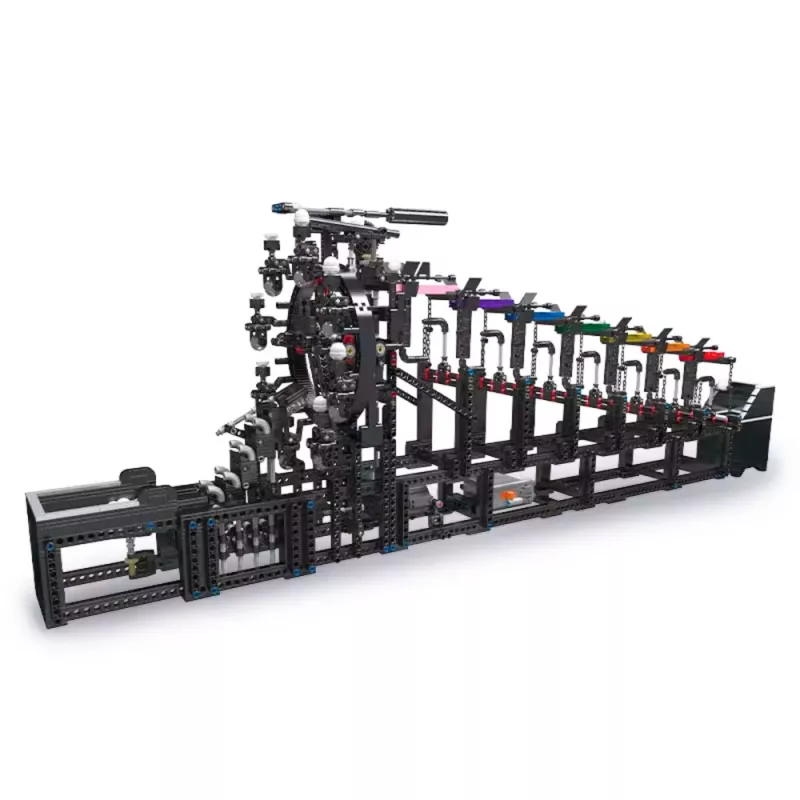 LEAN TOYS Stavebné kocky guľová dráha s elektromotorom 2520 dielov