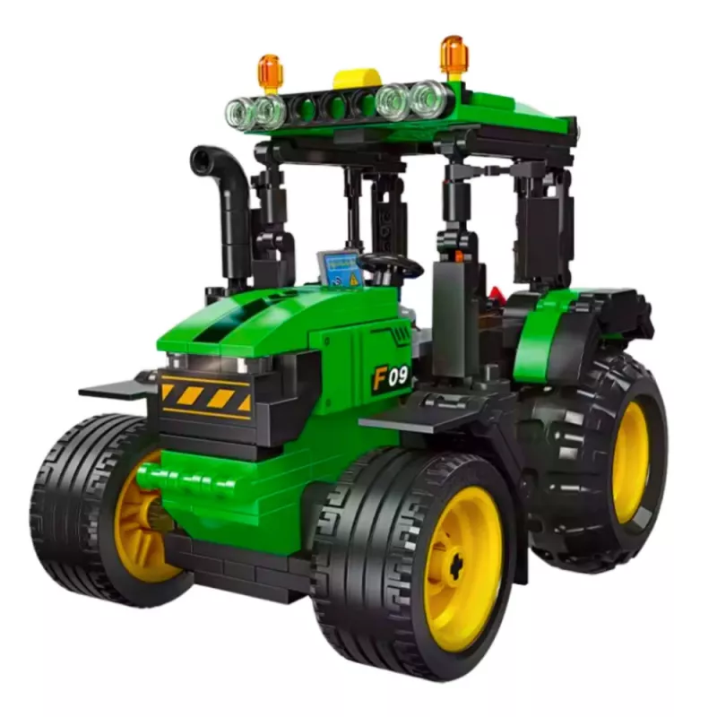 LEAN TOYS stavebnica traktor poľnohospodárstvo zelená 304 dielov