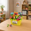 LEAN TOYS stavebné kocky kvety pestrá kvetinová záhrada v kartóne 73 ks