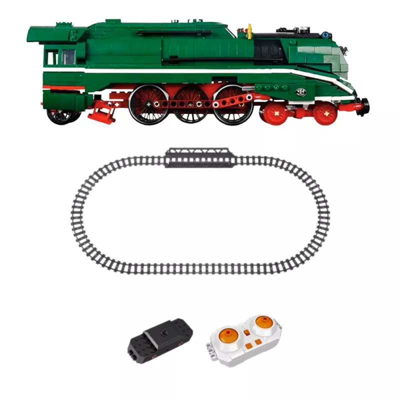 LEAN TOYS 23646 stavebnica parná lokomotíva RC s diaľkovým ovládaním a koľajami, 2348 dielikov