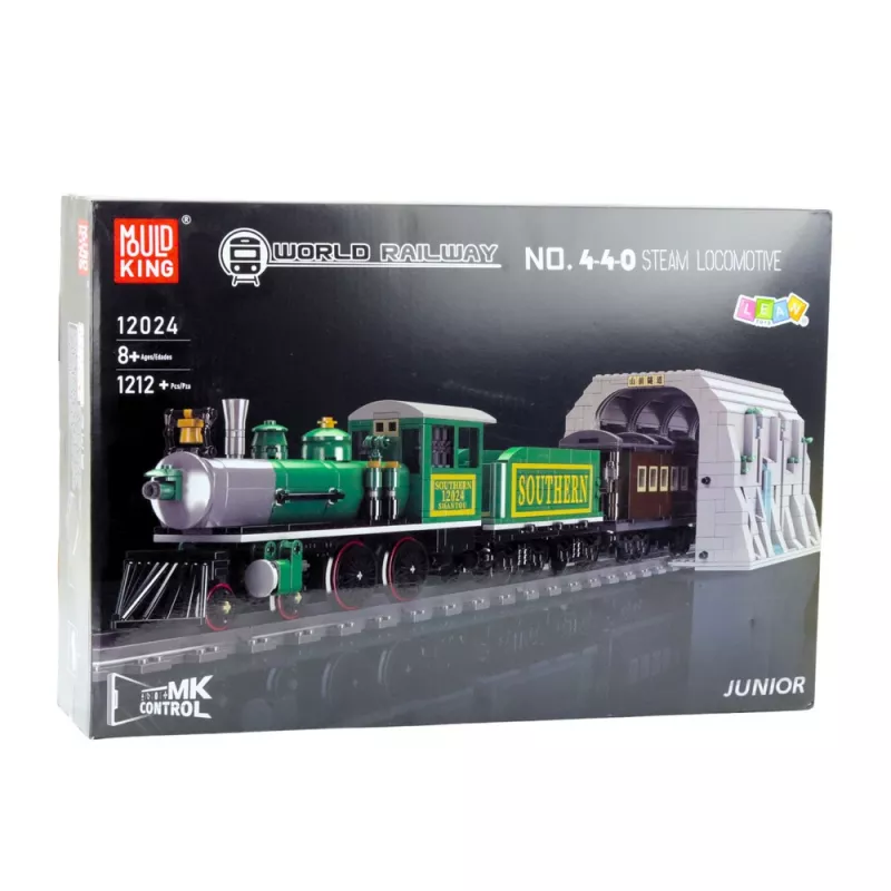 LEAN TOYS stavebnica diaľkovo ovládaný parný rušeň RC zelený 1212 dielov