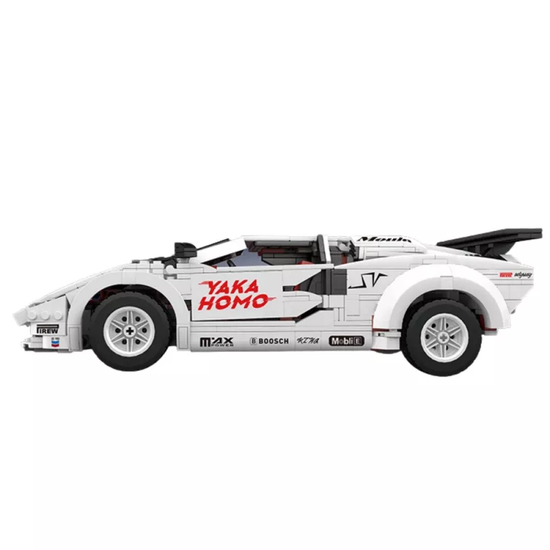 LEAN TOYS stavebnica športové auto diaľkové ovládanie RC biela 1384 dielov