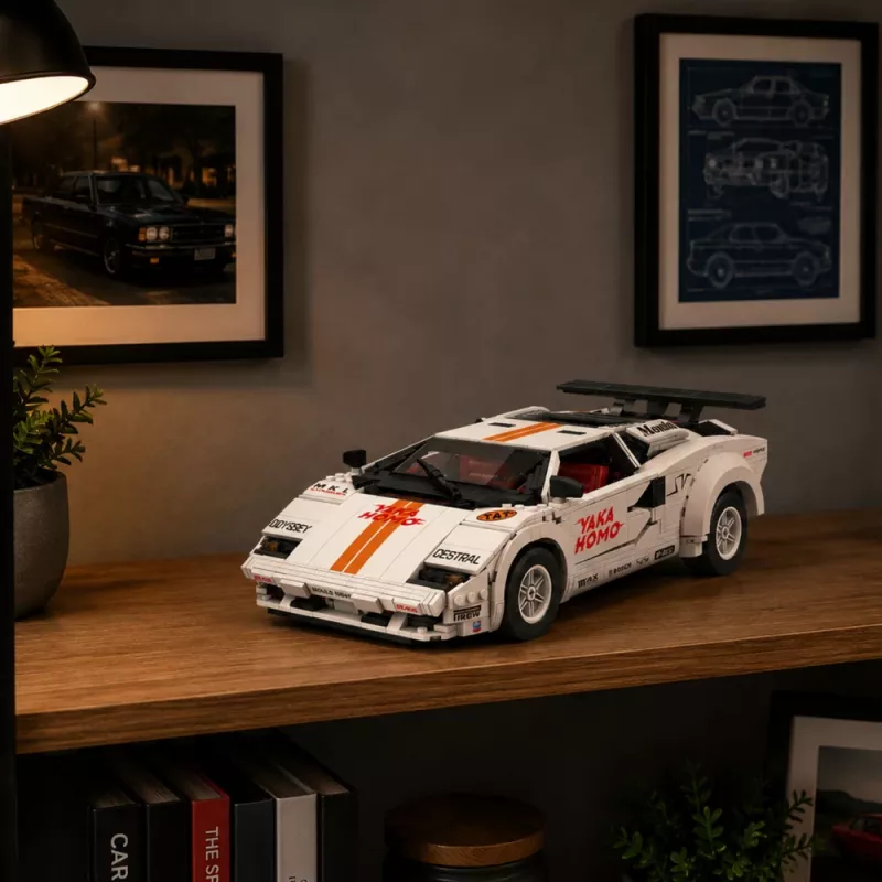 LEAN TOYS stavebnica športové auto diaľkové ovládanie RC biela 1384 dielov
