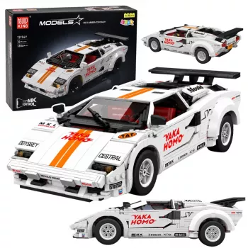 LEAN TOYS stavebnica športové auto diaľkové ovládanie RC biela 1384 dielov