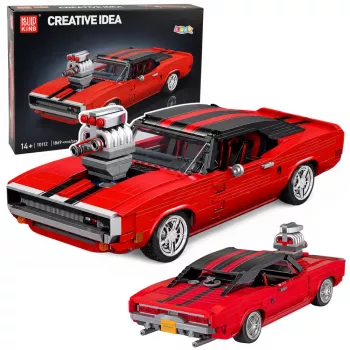 LEAN TOYS stavebnica športové auto Charger červená 1869 dielov