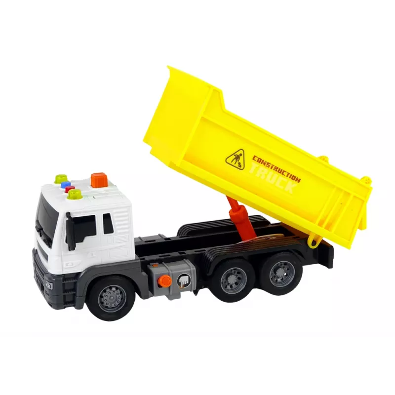 LEAN TOYS Stavebné vozidlo sklápačka 1:16 žltá so zdvíhacím návesom