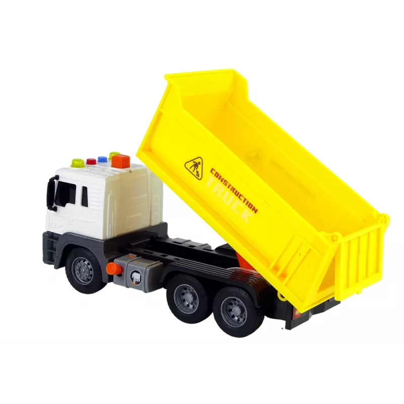 LEAN TOYS Stavebné vozidlo sklápačka 1:16 žltá so zdvíhacím návesom