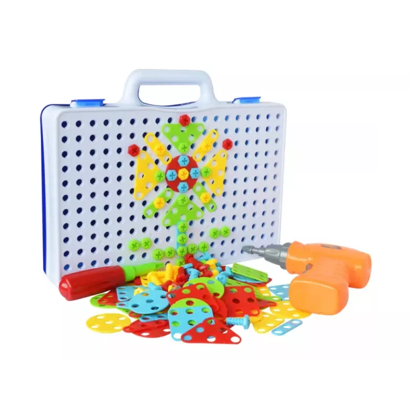 LEAN TOYS kreatívne mozaikové puzzle 4in1 skrutkovač 237 dielov