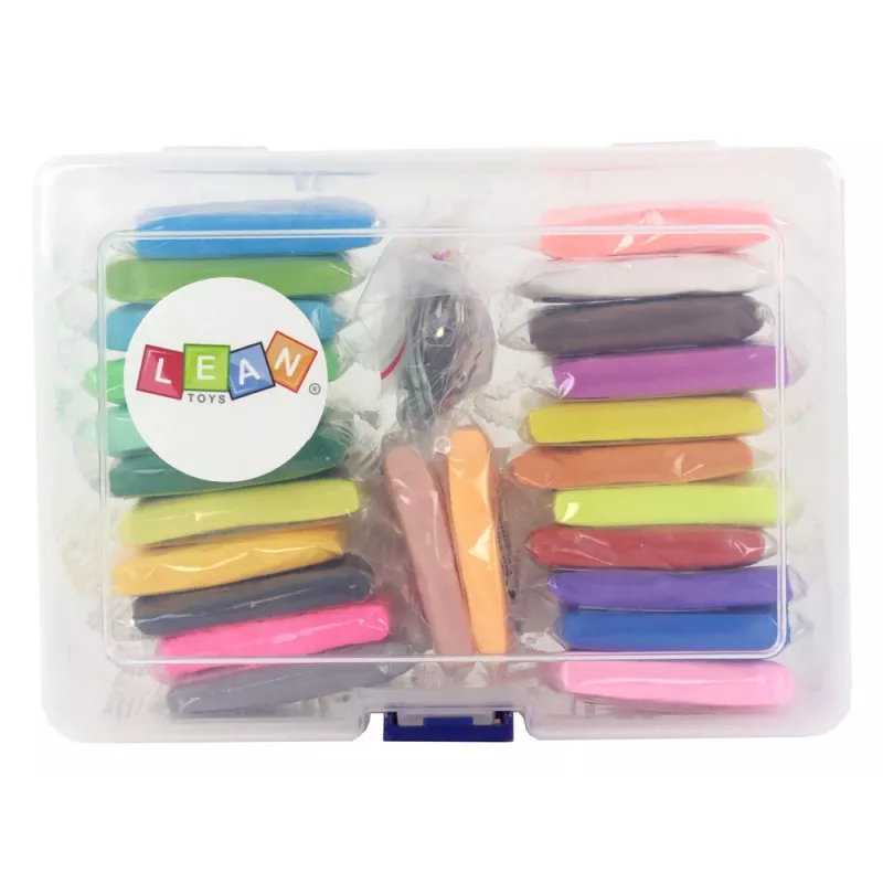 LEAN TOYS Kreatívna sada plastelína modelovacia hmota 24 farieb príslušenstvo