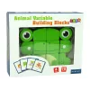 LEAN TOYS kreatívne priestorové drevené kocky 3D puzzle žaba