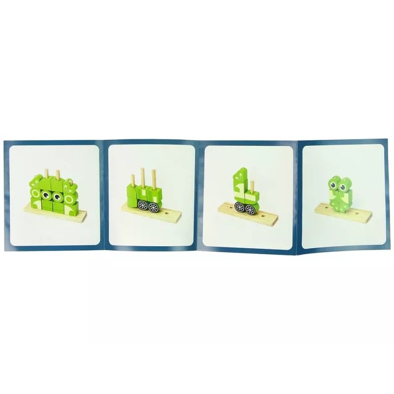 LEAN TOYS kreatívne priestorové drevené kocky 3D puzzle žaba