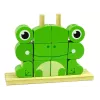 LEAN TOYS kreatívne priestorové drevené kocky 3D puzzle žaba