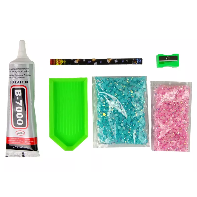 LEAN TOYS kreatívna sada jednorožec DIY diamanty kryštály modrá